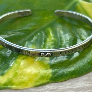 Sterling silver Comstock Bracelet life is a journey not a destination cuff